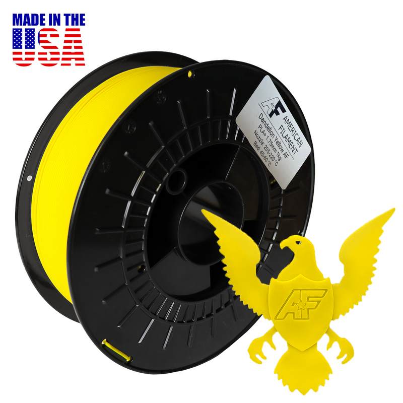 Dandelion Yellow AF PLA+ 3D Printer Filament, 1.75 mm Diameter