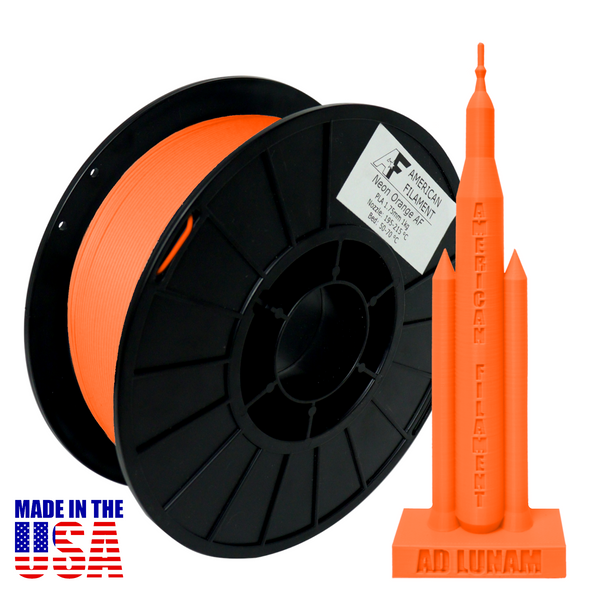 Neon Orange AF 1.75mm PLA+ Filament Made in the USA!