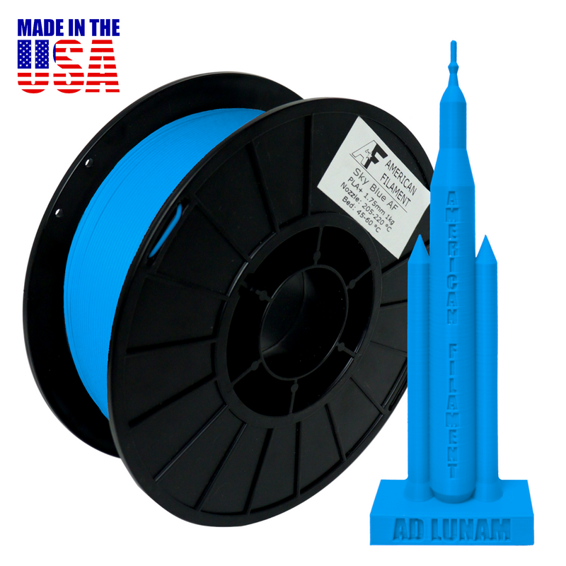 Sky Blue AF 1.75mm PLA+ Filament Made in the USA!